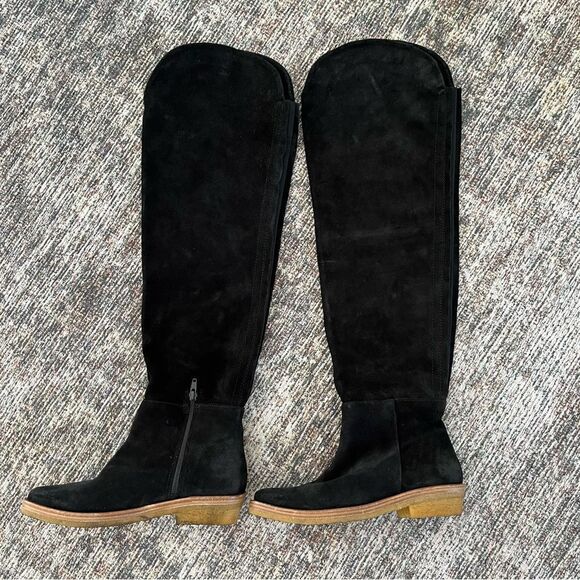 Free People Banks Suede‎ Over The Knee Boots in Black, Size 6.5 (EU 37) NWOB - Picture 5 of 12